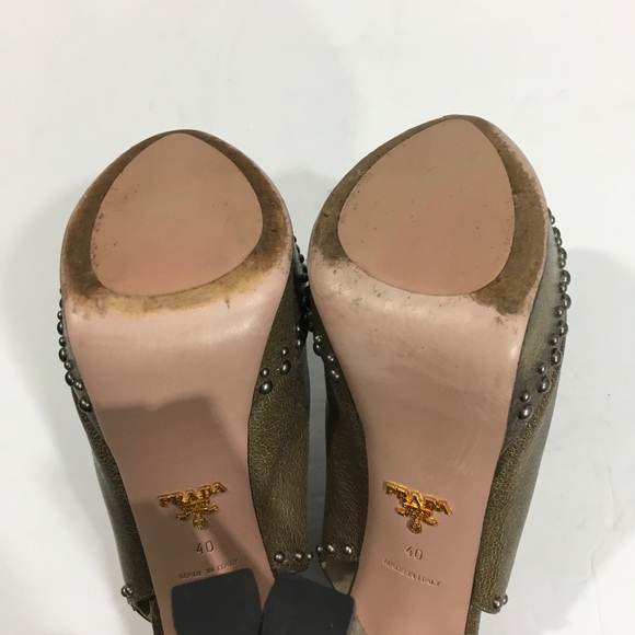 Prada studded platform slingback heels - Picture 7 of 8